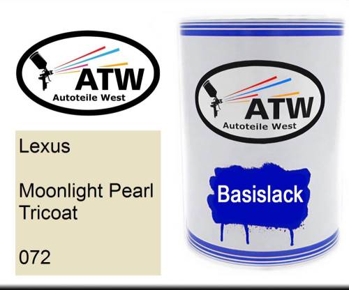 Lexus, Moonlight Pearl Tricoat, 072: 500ml Lackdose, von ATW Autoteile West.